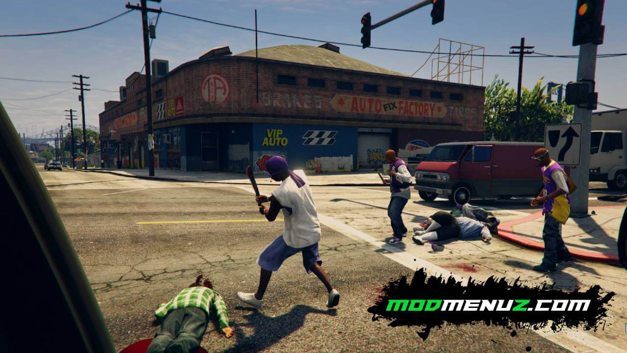 GTA V gameplay with gang wars mod