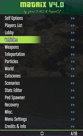 matrix mod menu fivem rp