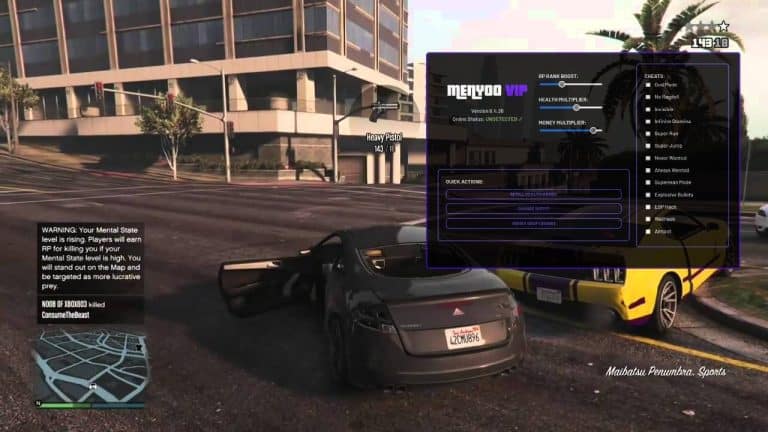 Menyoo gameplay while driving in GTA 5 online